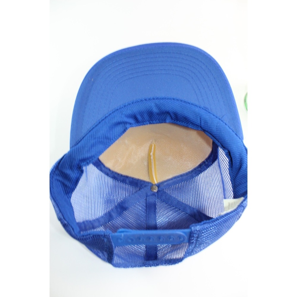 Vintage DOLLYWOOD Trucker Hat Adjustable Snapback Blue White Mesh 80's 90's - Picture 7 of 8